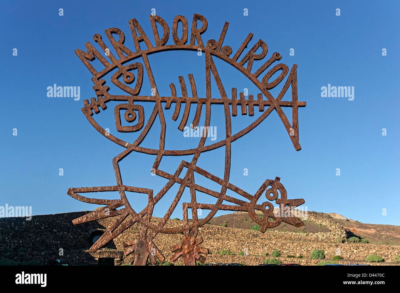 Mirador del Rio scultura di Cesar Manrique, Lanzarote, Isole Canarie, Spagna Foto Stock