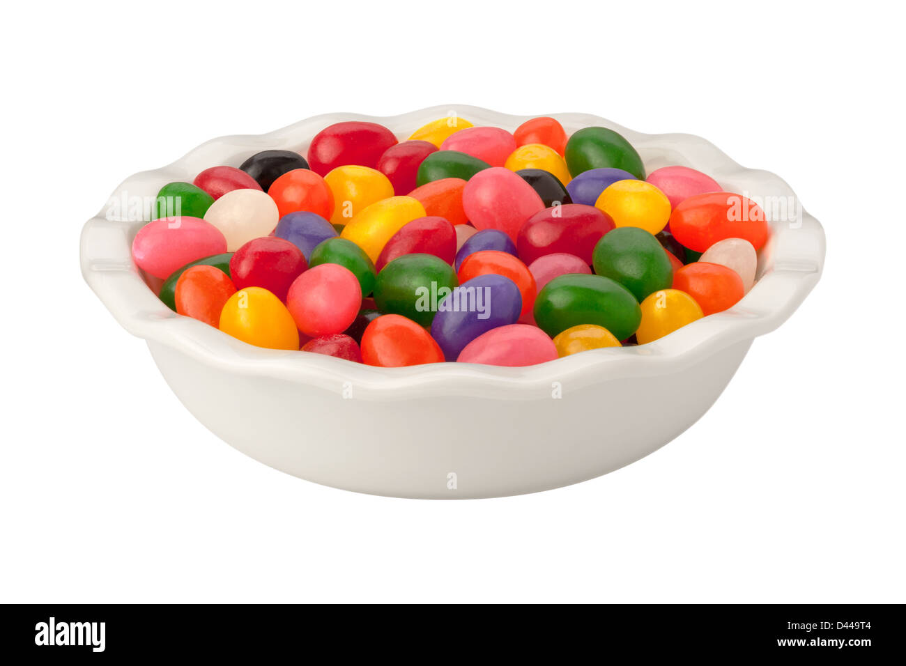 Jellybeans isolato su bianco. Foto Stock