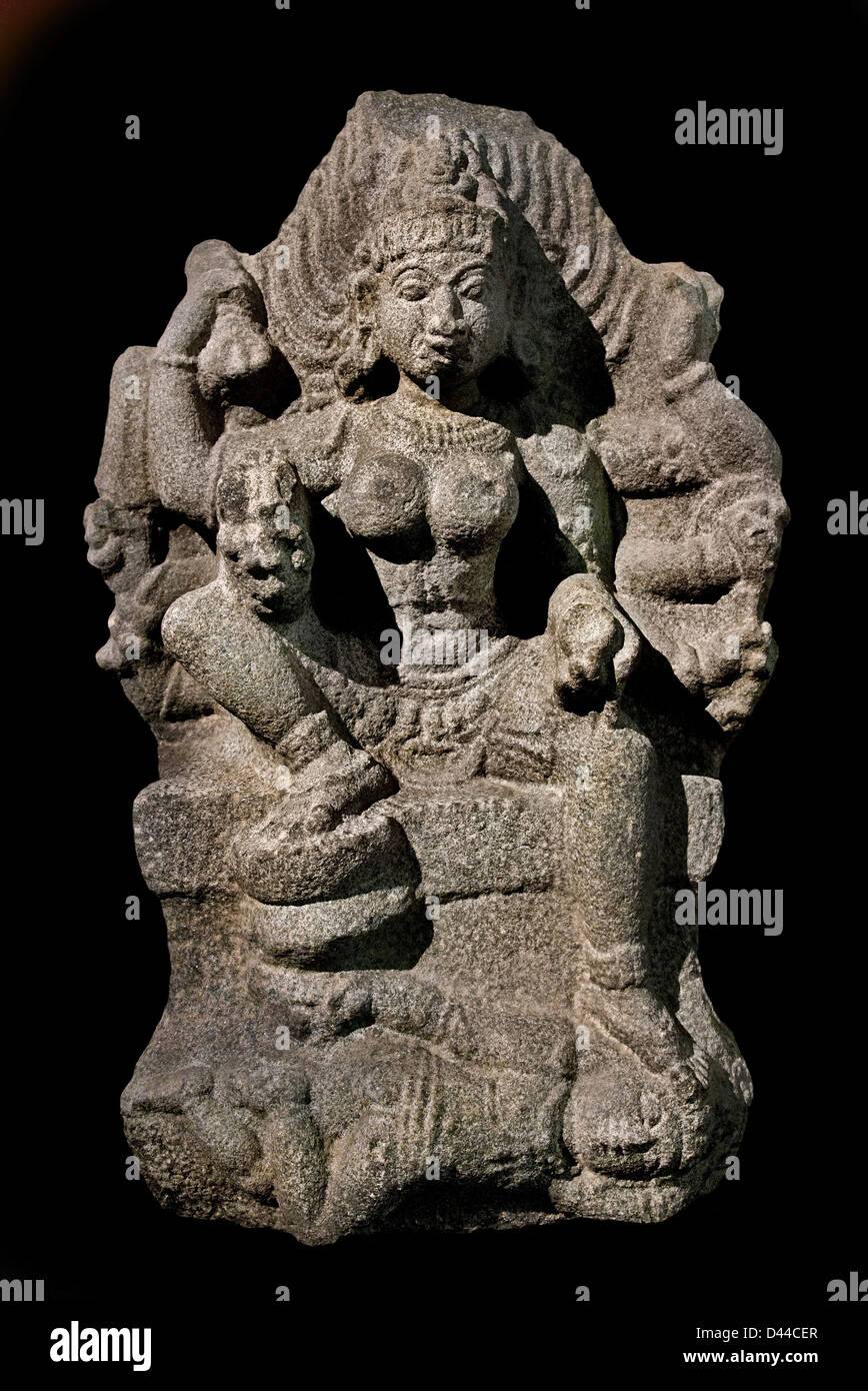 Chamunda Tamil Nadu Chola periodo xi secolo indù in India Madre Divina e uno dei sette Matrikas dee madre Foto Stock