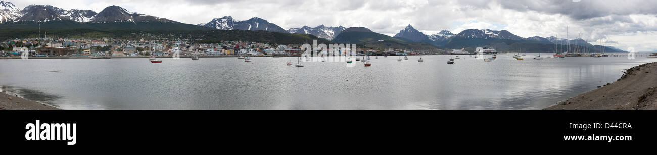 Panoramica di Ushuaia, Tierra del Fuego, Argentina. Foto Stock