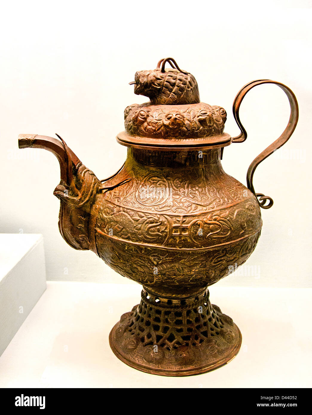 Urna di tè Tibetani del Tibet del XV secolo Foto Stock