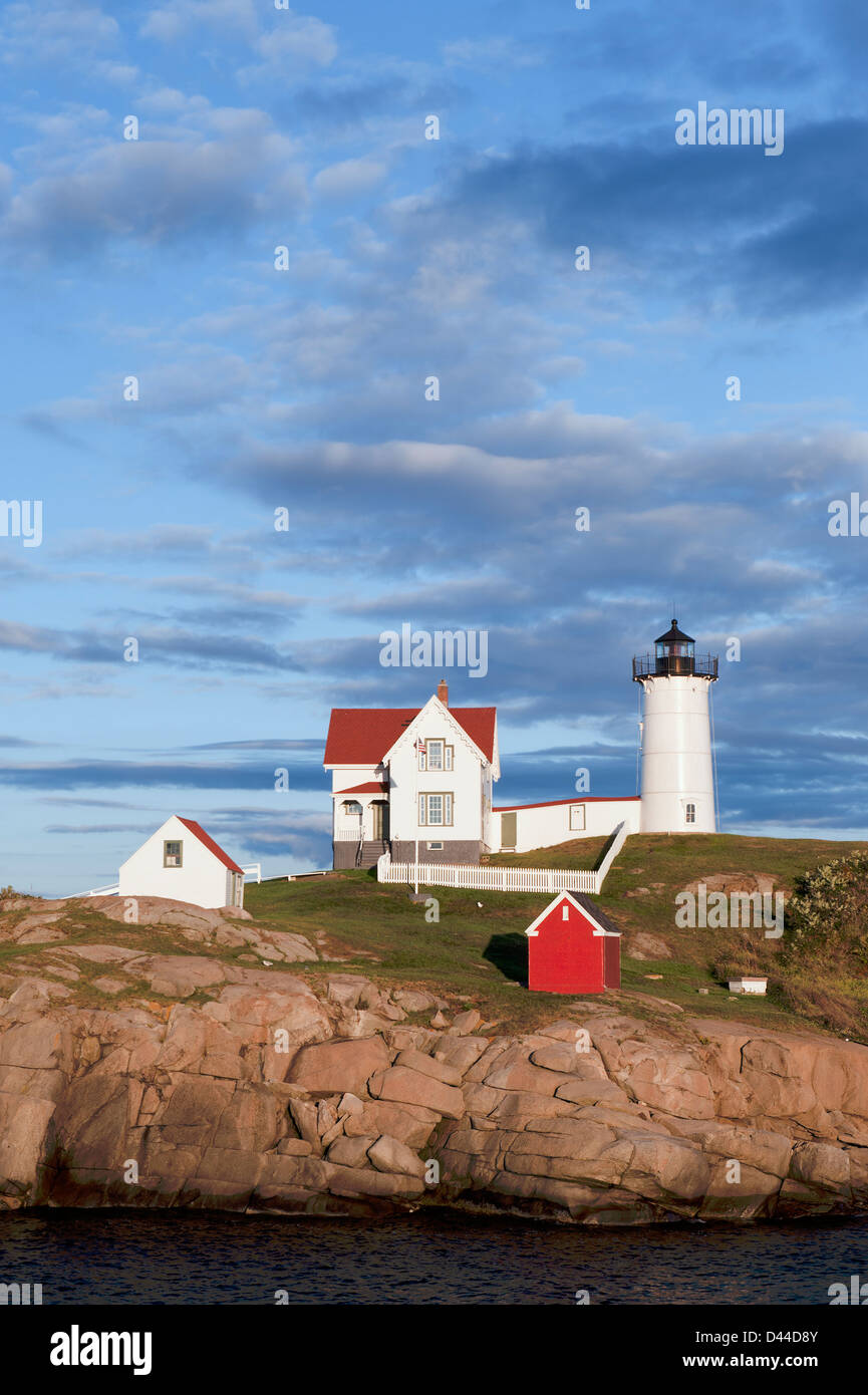 Nubble faro, York, Maine, Stati Uniti d'America. Foto Stock