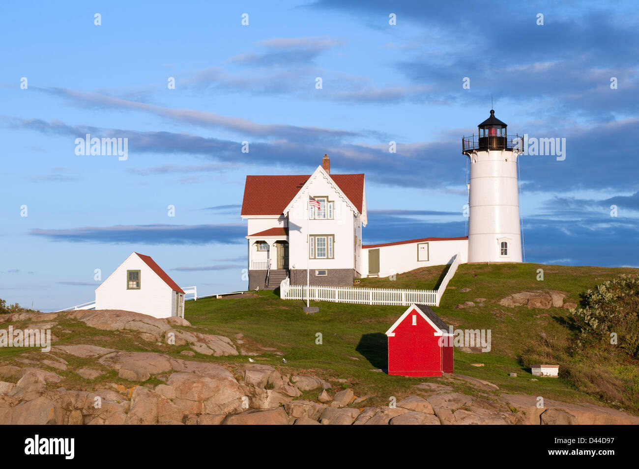 Nubble faro, York, Maine, Stati Uniti d'America. Foto Stock