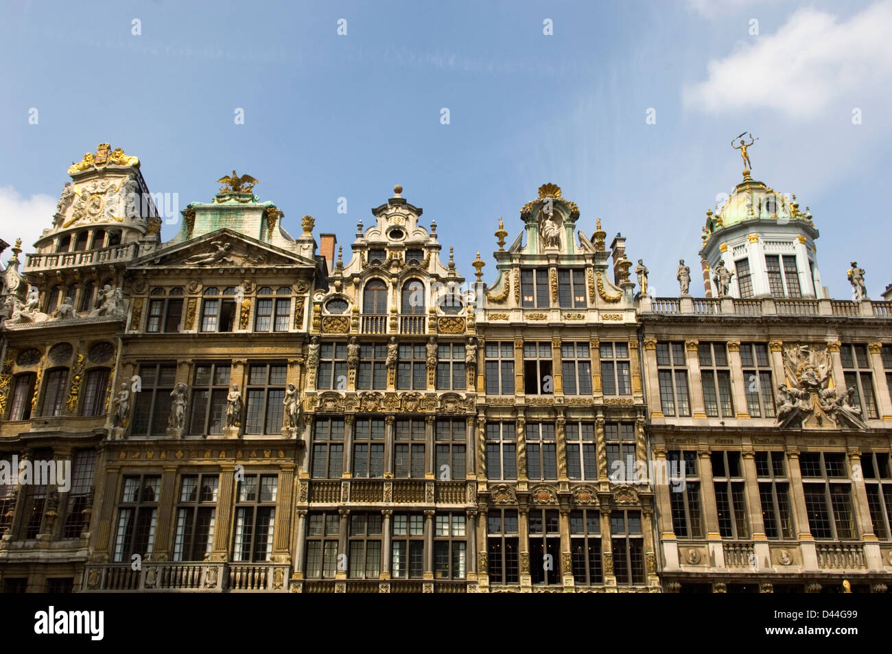 Architettura storica nella Grand Place piazza di Bruxelles, Belgio Foto Stock