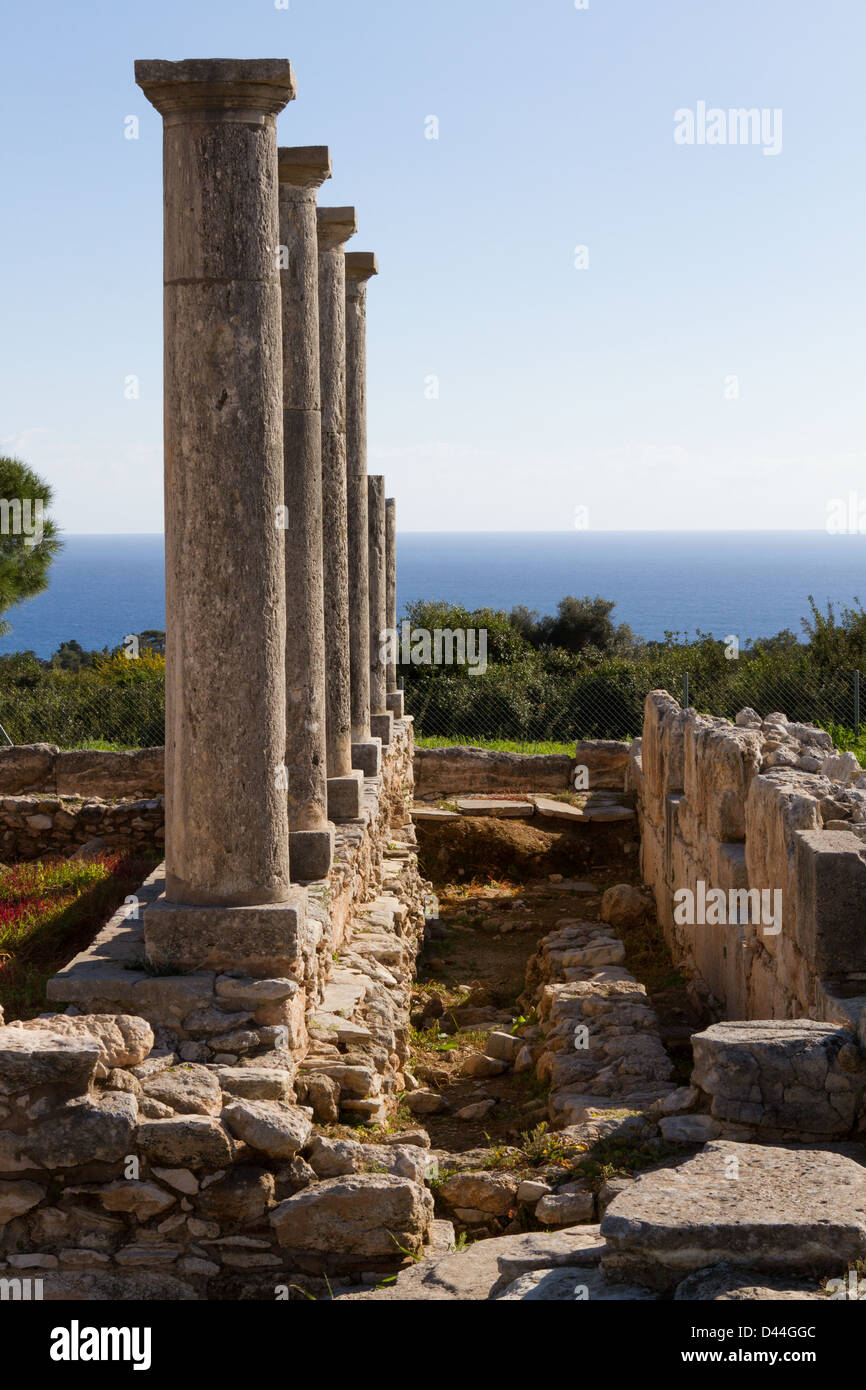 Colonne presso il Santuario di Apollo Hylates, Cipro Foto Stock