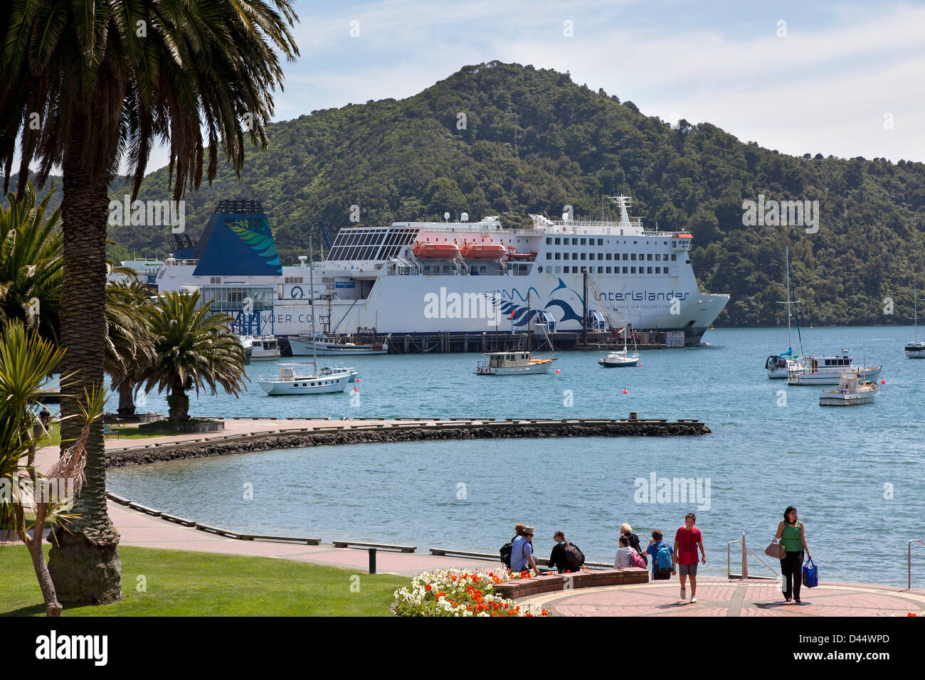 Traghetto Interislander trovanella porto di Picton, Nuova Zelanda Foto Stock