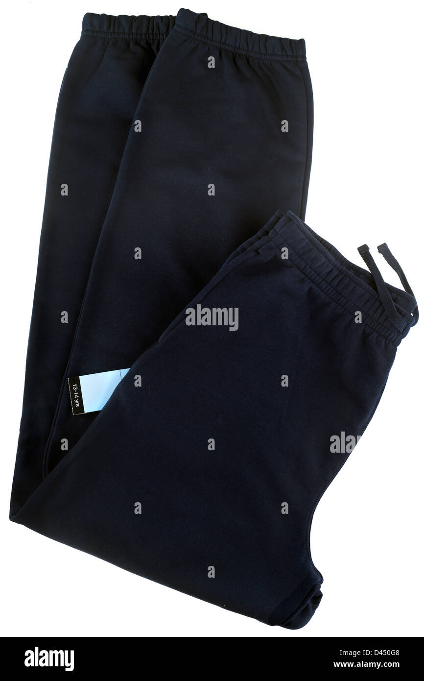 Coppia di ragazzi nero fondo pareggiatore pantaloni di età compresa tra 13 a 14 anni Foto Stock