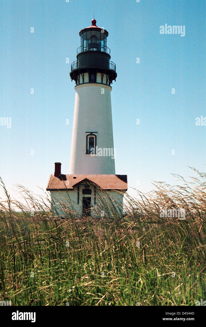 Yaquina Capo Faro Newport Oregon, faro, Oregon faro, Yaquina, finestra, faro,luce, l'Oceano Pacifico, Oregon, Foto Stock