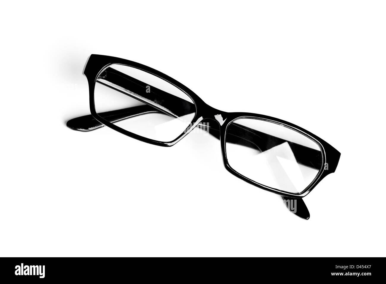 Nero classico bicchieri in plastica isolato su sfondo bianco Foto Stock