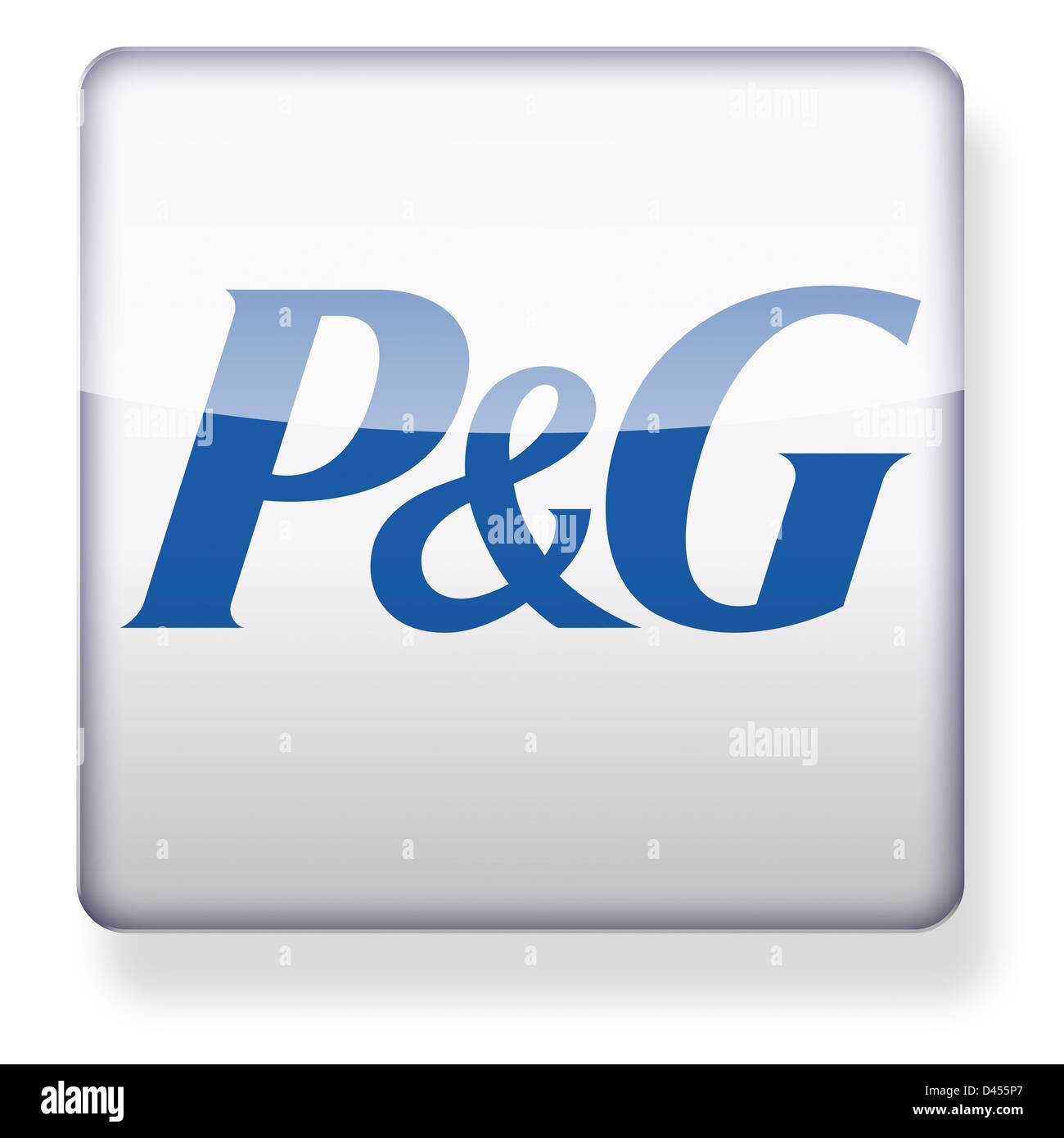 Procter e Gamble logo come l'icona di un'app. Percorso di clipping incluso. Foto Stock