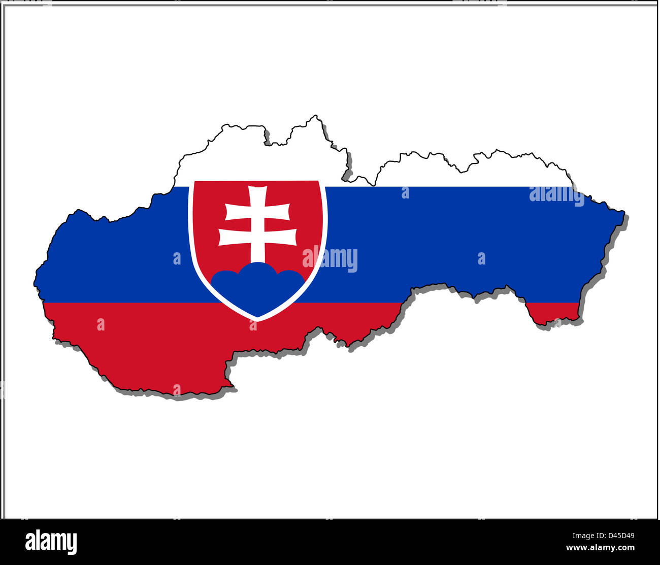 Mappa della Slovacchia bandiera Foto Stock
