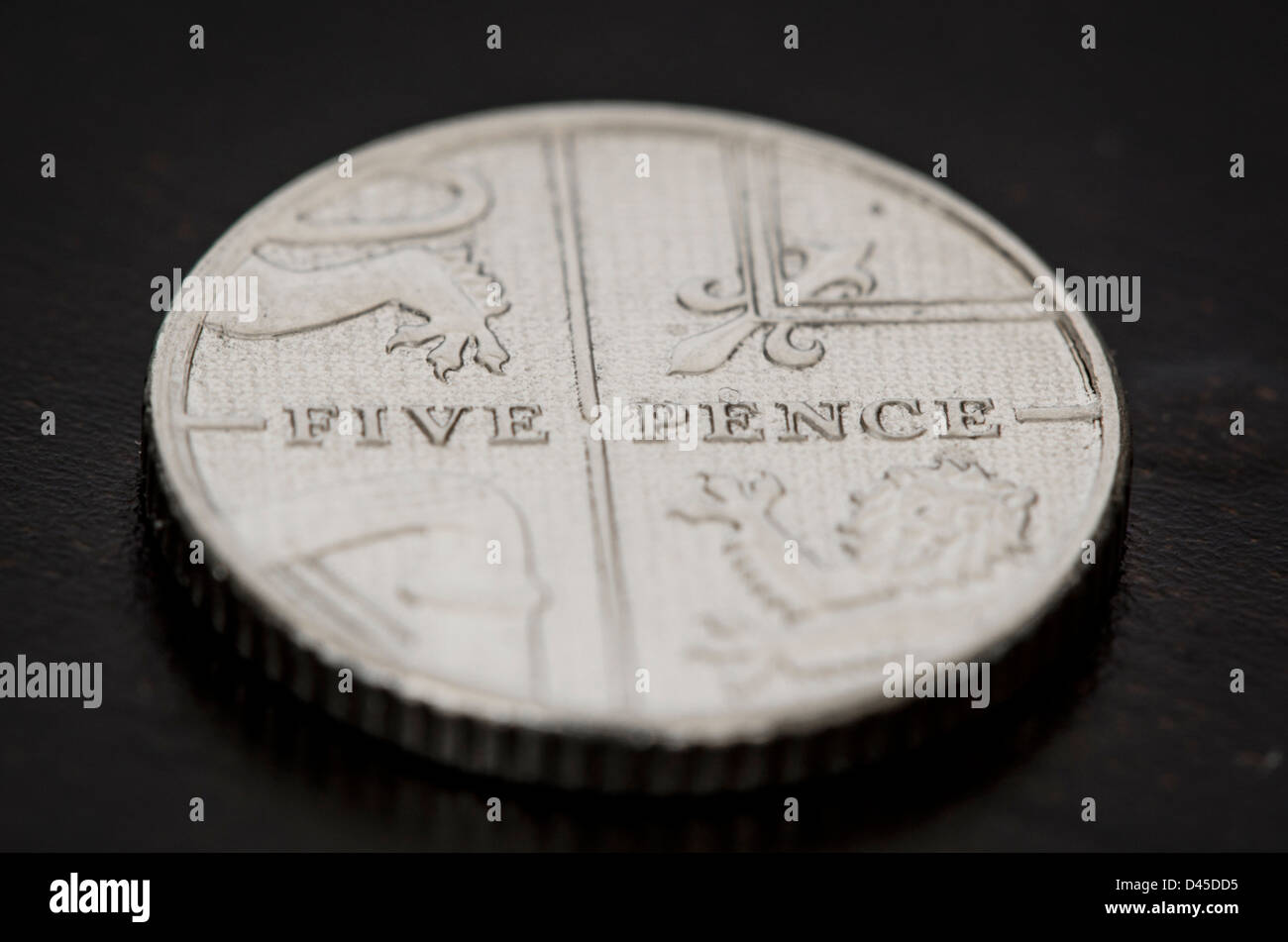 Moneta da cinque pence Foto Stock