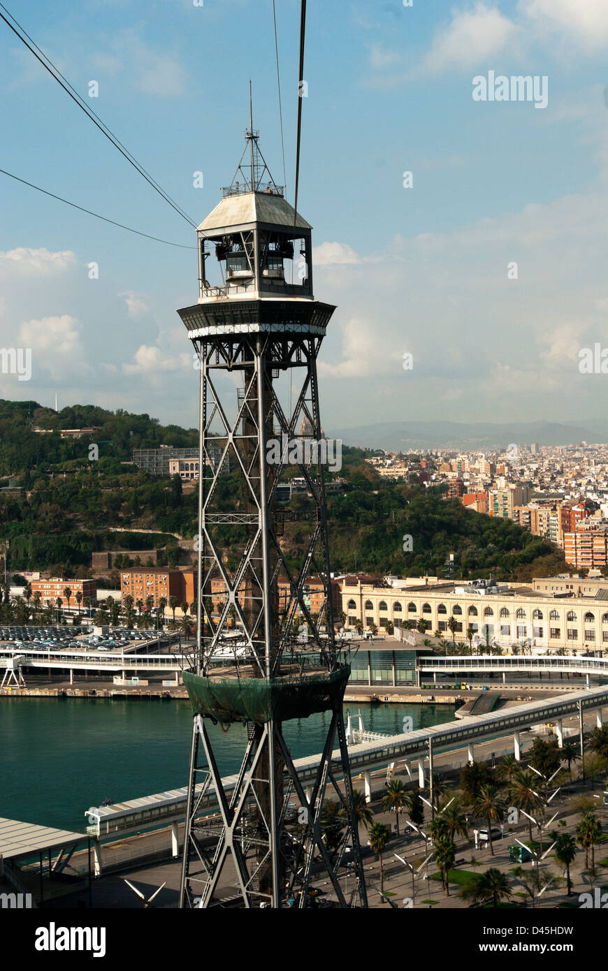 Torre di avvicinamento a metà strada tra Torre de Sant Sebastia e stazione di Miramar Foto Stock