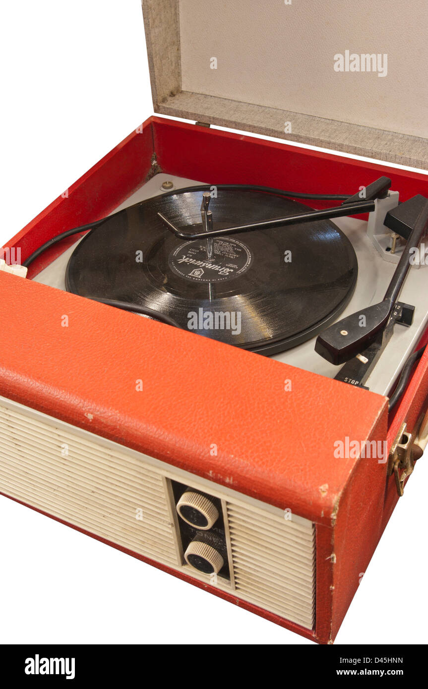 Il vecchio record di vinile Player con un record di 78 su di esso Foto Stock