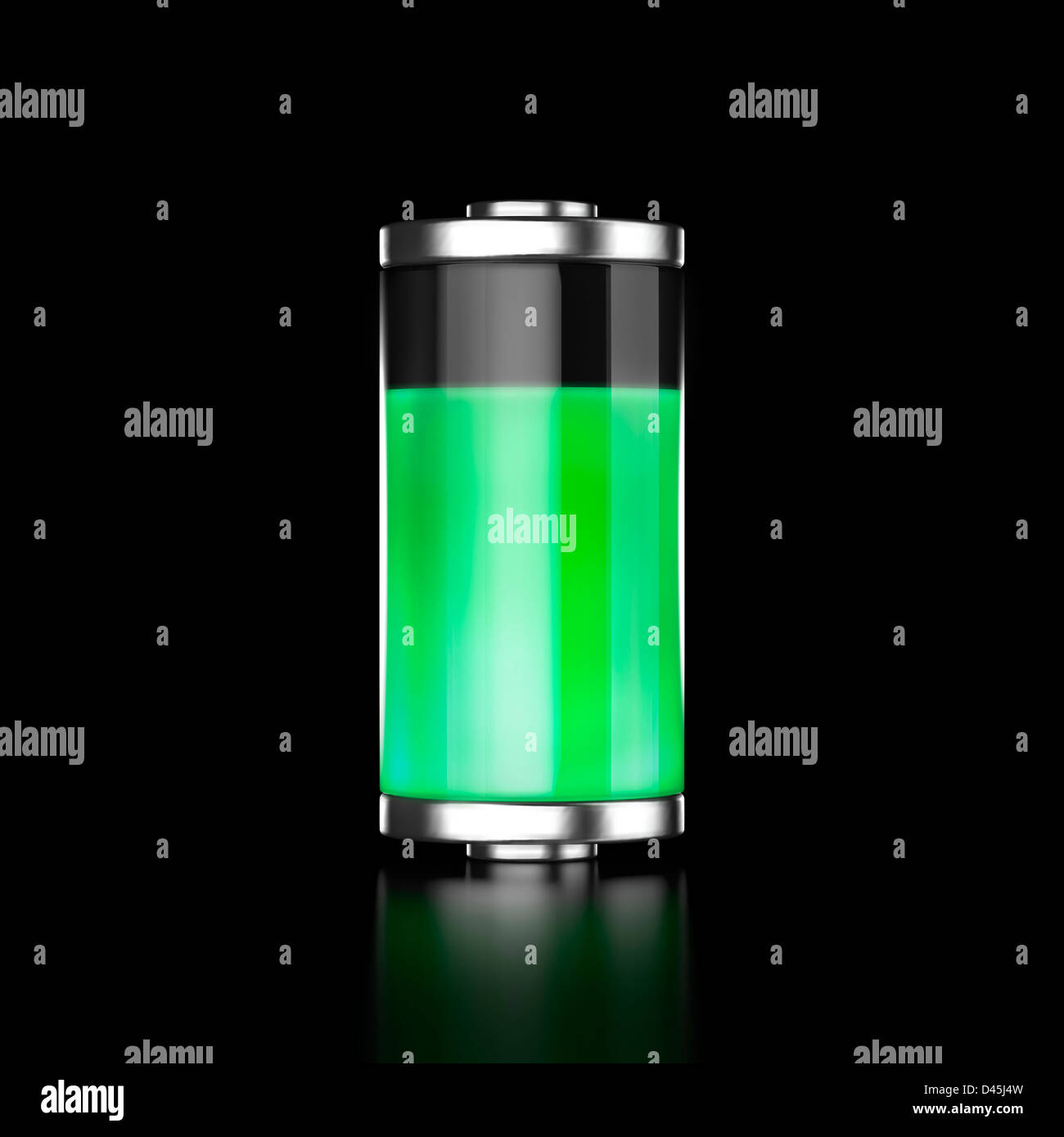 Telefono cellulare la carica della batteria il simbolo cella a combustibile  3D illustrazione isolati su sfondo nero Foto stock - Alamy
