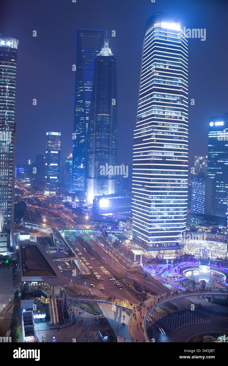 Shanghai sky line al Lujaizui,che è la finanza distretto di Cina Foto Stock