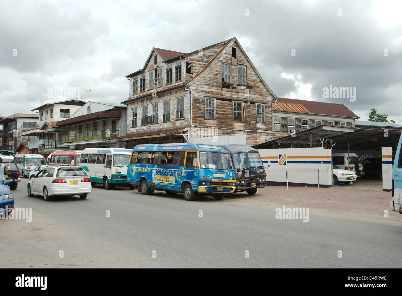 Alloggiamento nel centro di Paramaribo Suriname Foto Stock