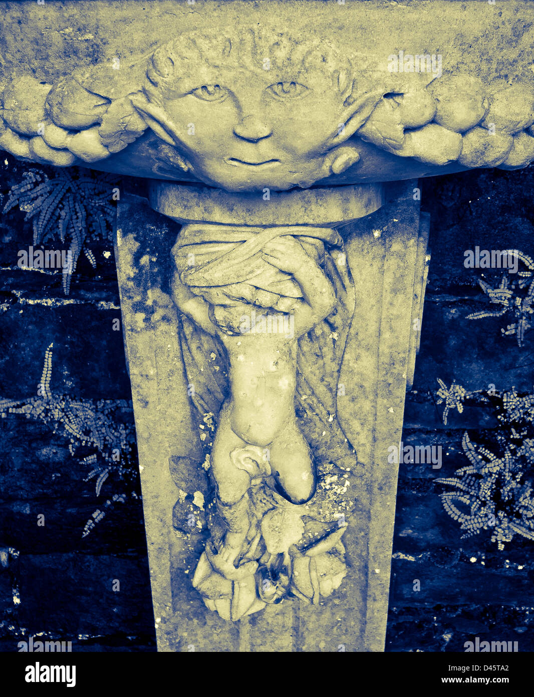 Fontana di acqua dettaglio, Rydal Hall, Cumbria Foto Stock