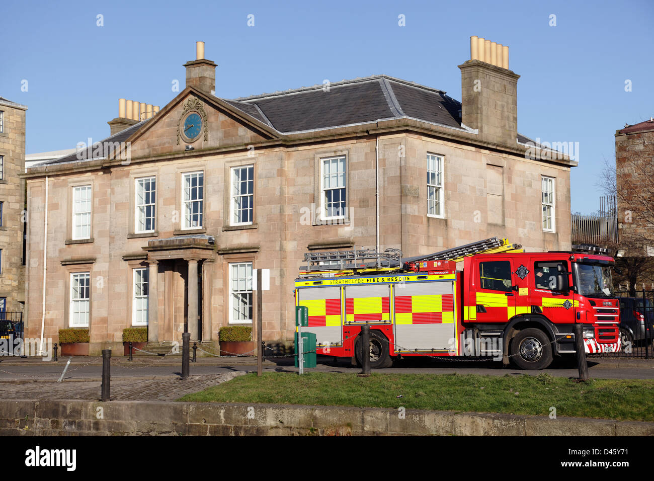 Un motore antincendio Strathclyde Fire and Rescue, Scozia, Regno Unito Foto Stock