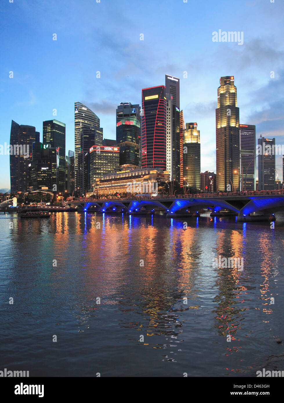 Singapore, il quartiere centrale degli affari, skyline, Foto Stock