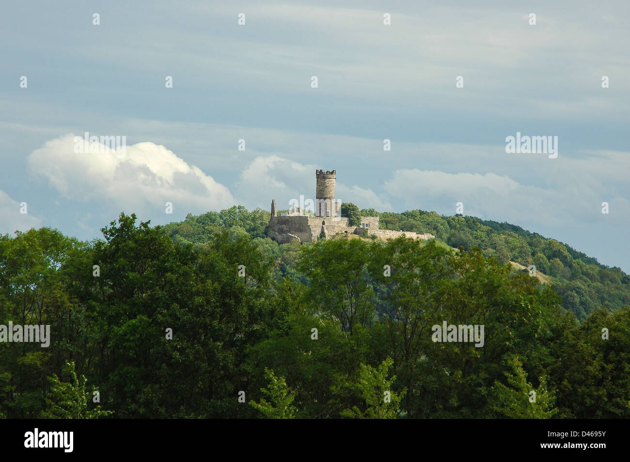 Castello Mühlburg, Drei Gleichen, un castello medievale ensemble, Turingia, Germania, eine der drei Burgen in Turingia, Foto Stock