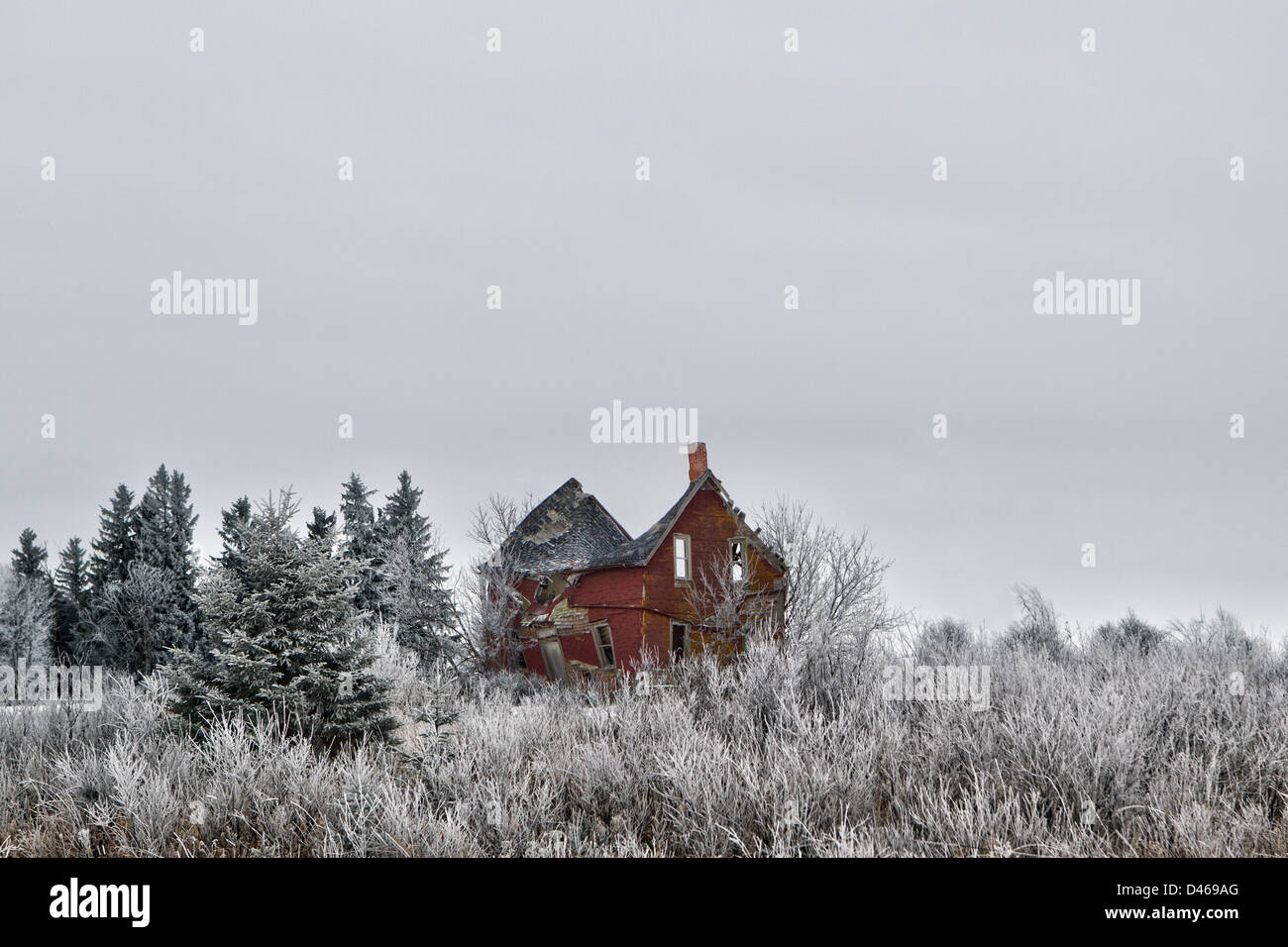 Un'azienda abbandonata casa in una campagna di Ontario, Canada Foto Stock