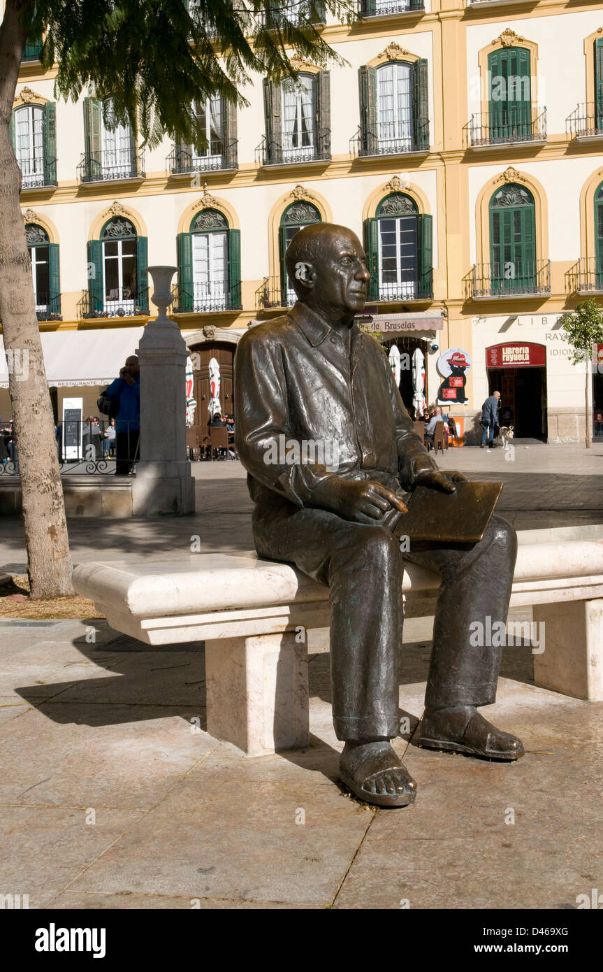 Picasso scultura di La Merced Square a Malaga Foto Stock