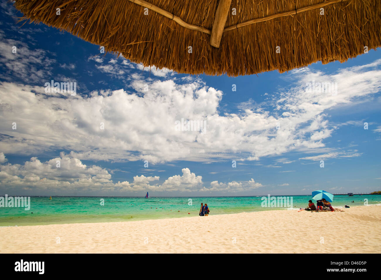 La spiaggia di Mahekal Resort in Playa del Carmen Foto Stock