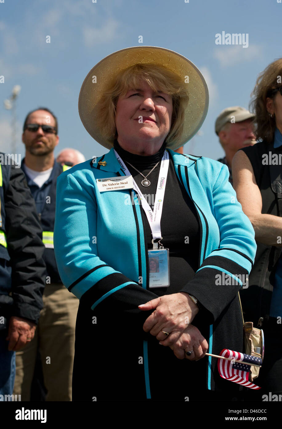 Lo Space Shuttle Discovery è arrivato allo Steven F. Udvar-Hazy Center in Virginia nell'aprile 2012, dove è stato messo in mostra come parte della collezione del National Air and Space Museum dello Smithsonian Institution. Foto Stock
