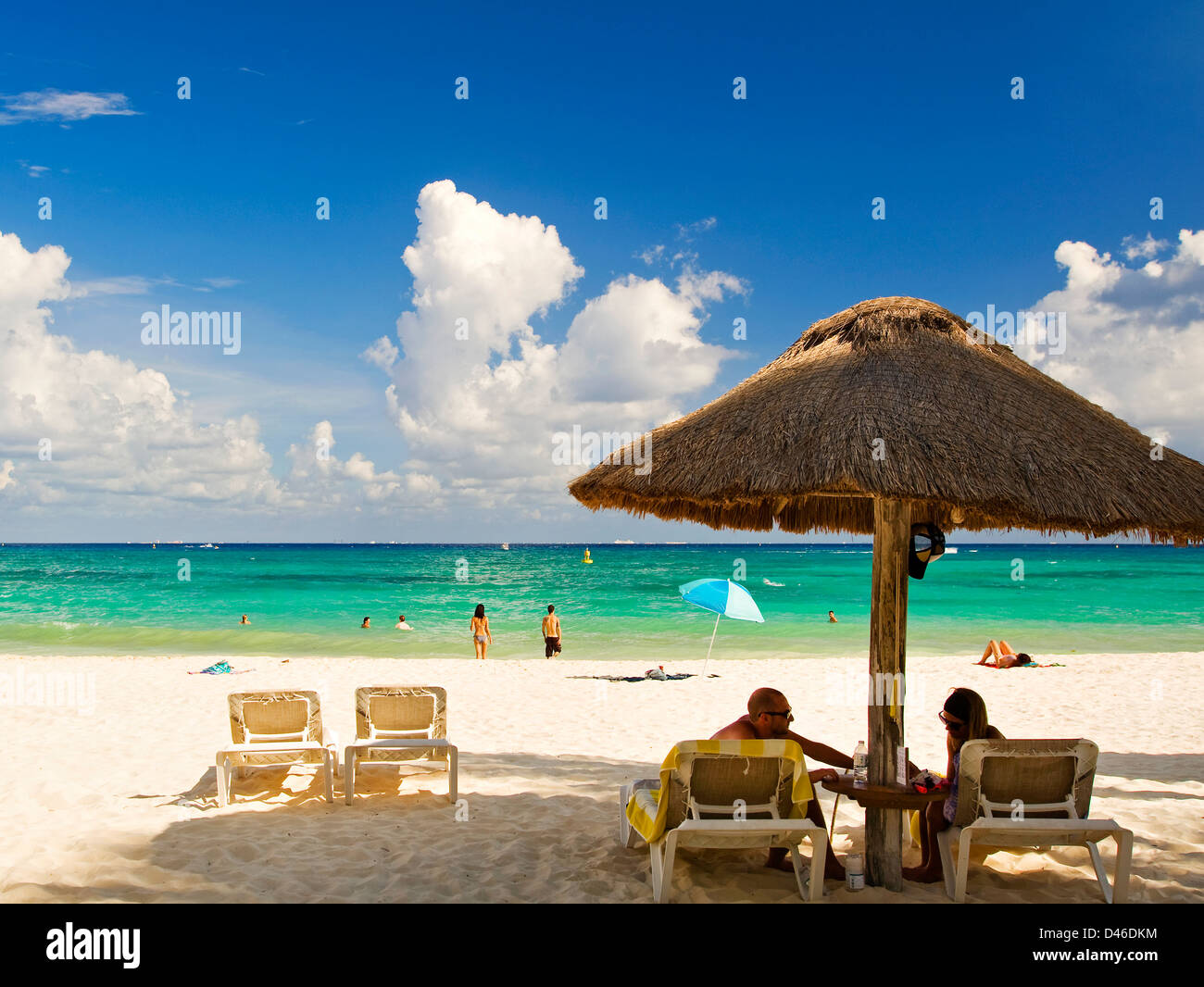 La spiaggia di Mahekal Resort in Playa del Carmen Foto Stock