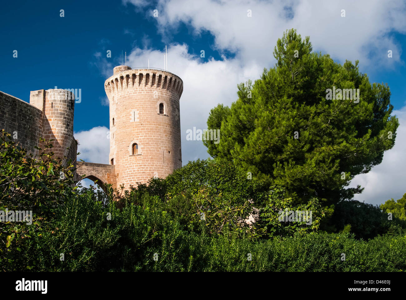 Palma di Mallorca, Spagna: Ingresso torre del castello di Bellver Foto Stock