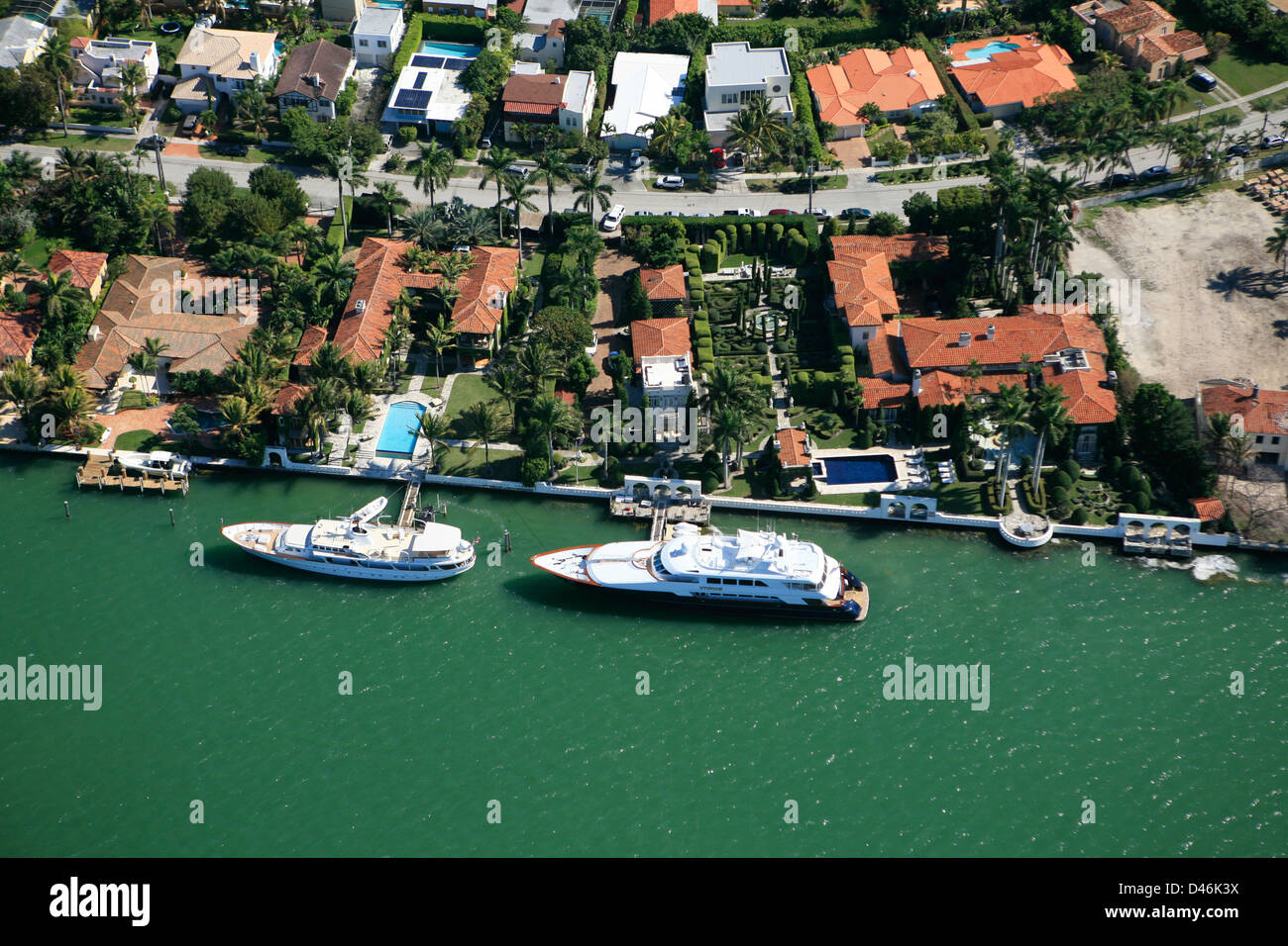 Yacht a Miami dall'aria Foto Stock