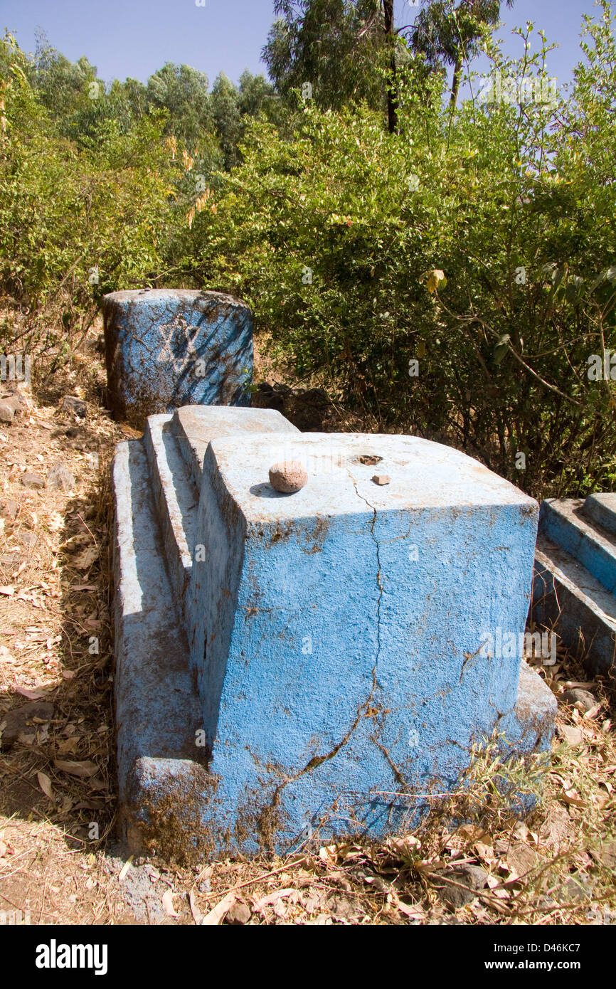 Cimitero ebraico, Gonder, Nord Africa Etiopia Foto Stock
