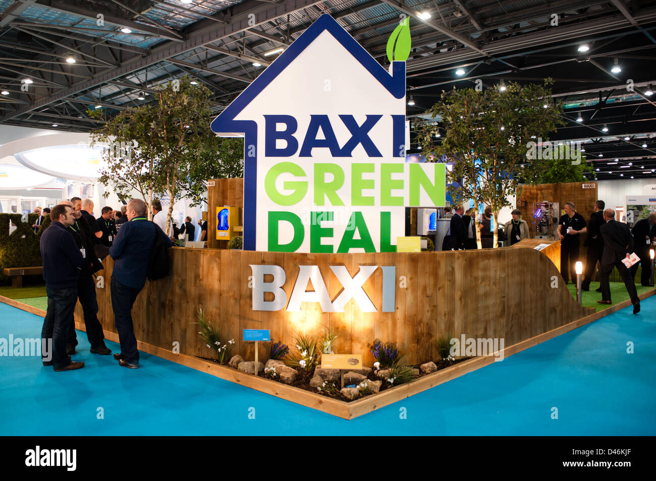 London, Regno Unito - 6 March 2013: Baxi stand durante Ecobuild 2013 a Excel di tutto il mondo più grande evento per la progettazione sostenibile, la costruzione e l'ambiente edificato. Foto Stock