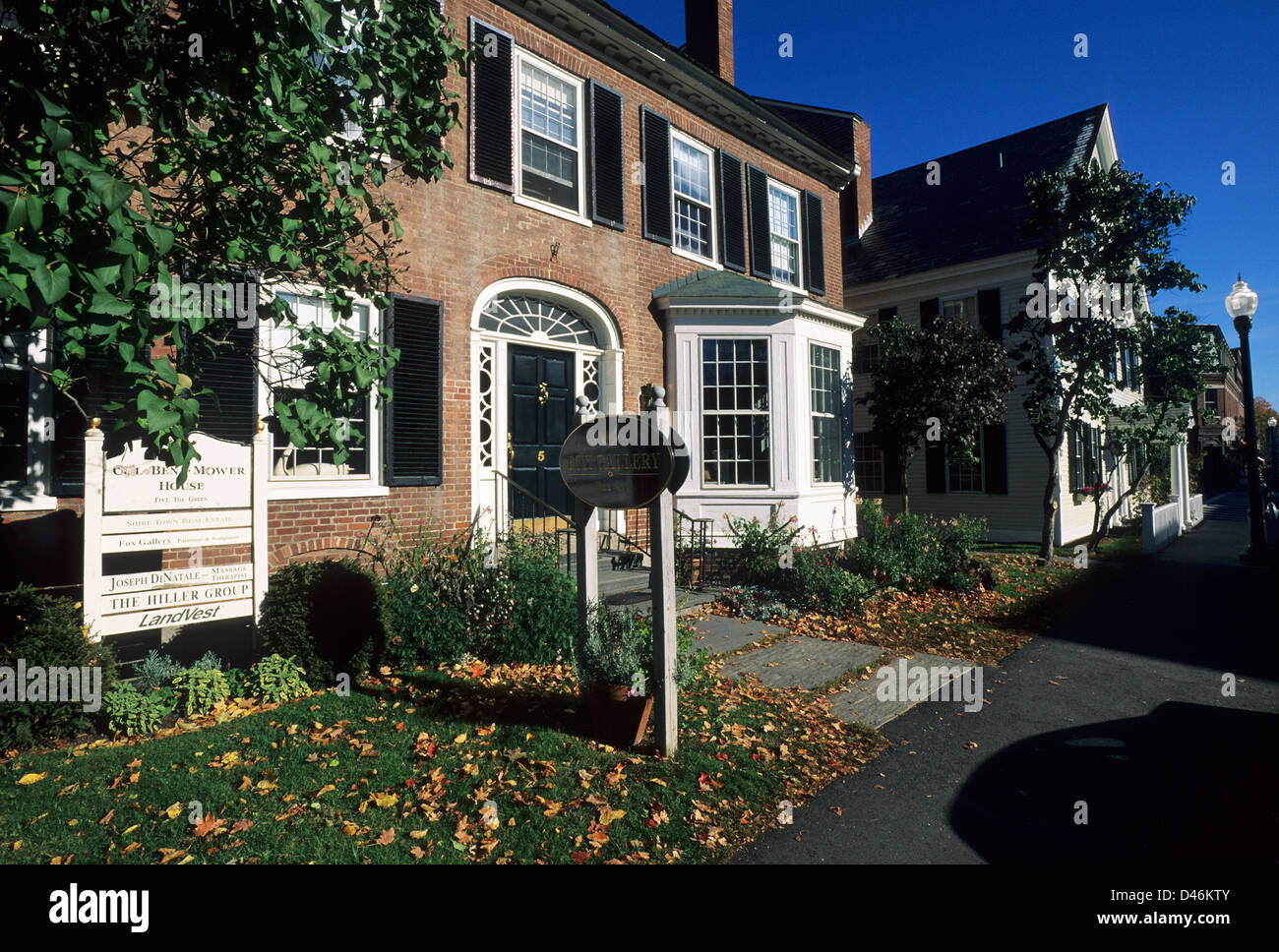 Elk280-1286 Vermont, Woodstock, case storiche Foto Stock