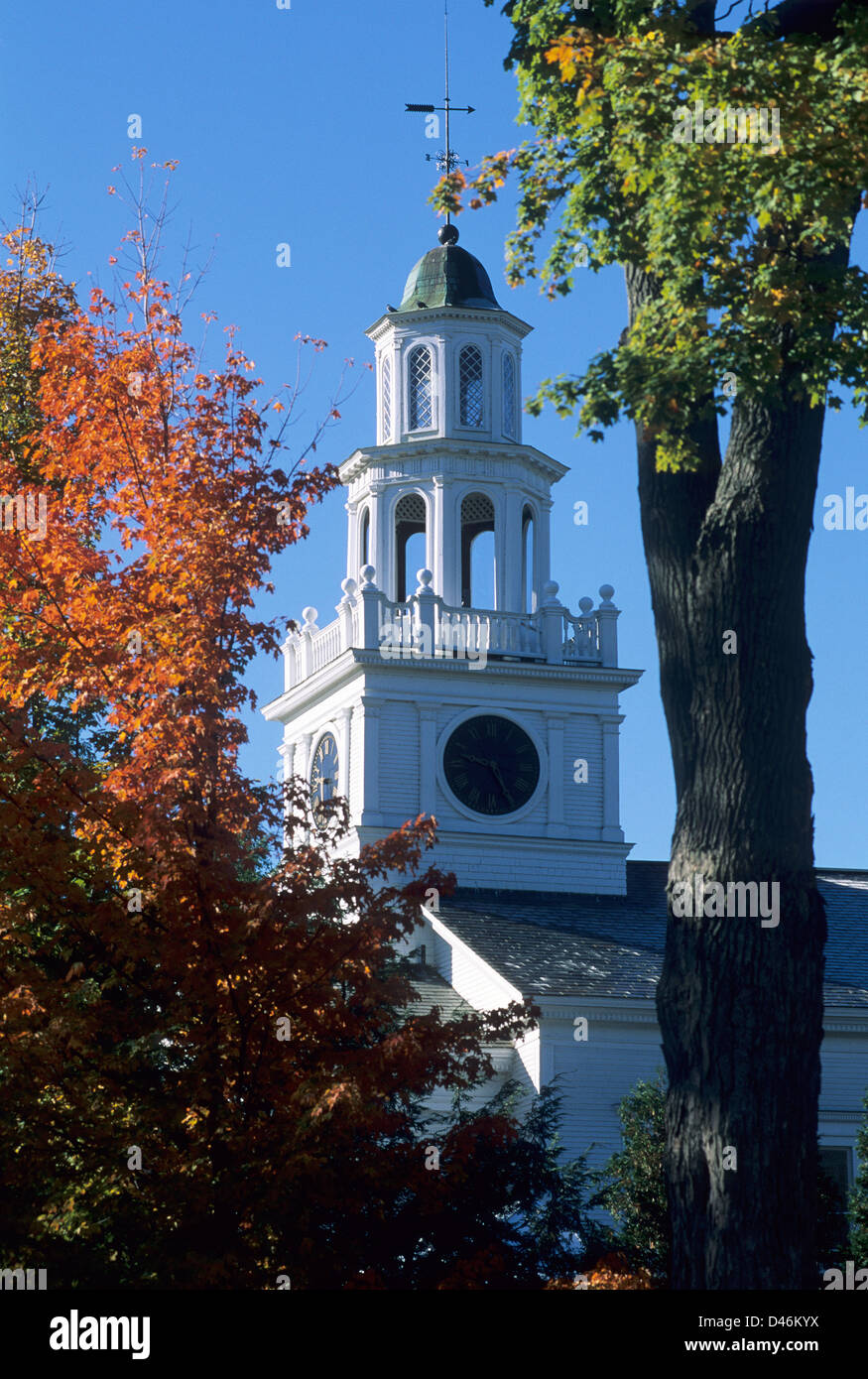 Elk280-1307v Vermont, Woodstock, prima Chiesa congregazionale, 1808 Foto Stock