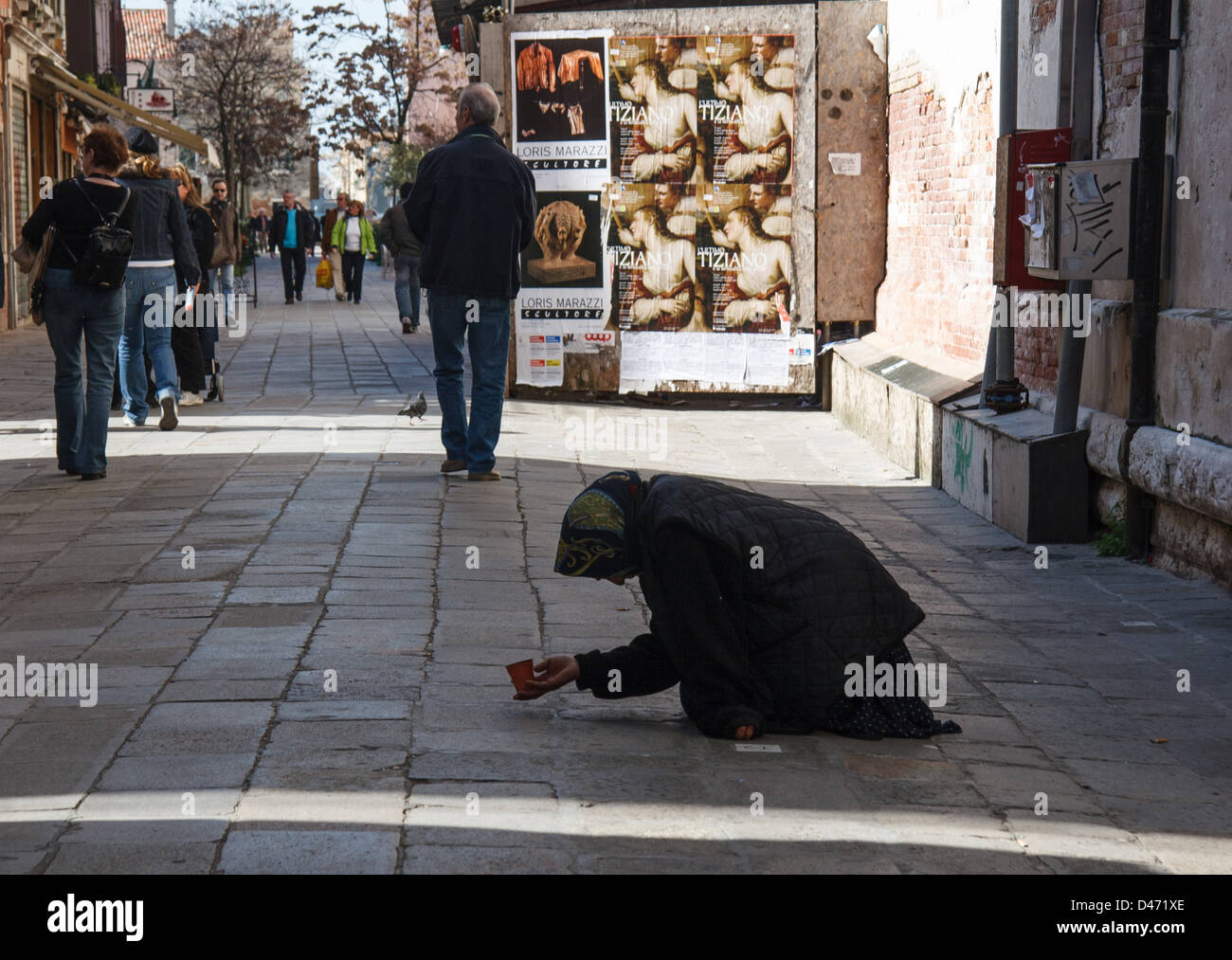 Beggar a Venezia Foto Stock
