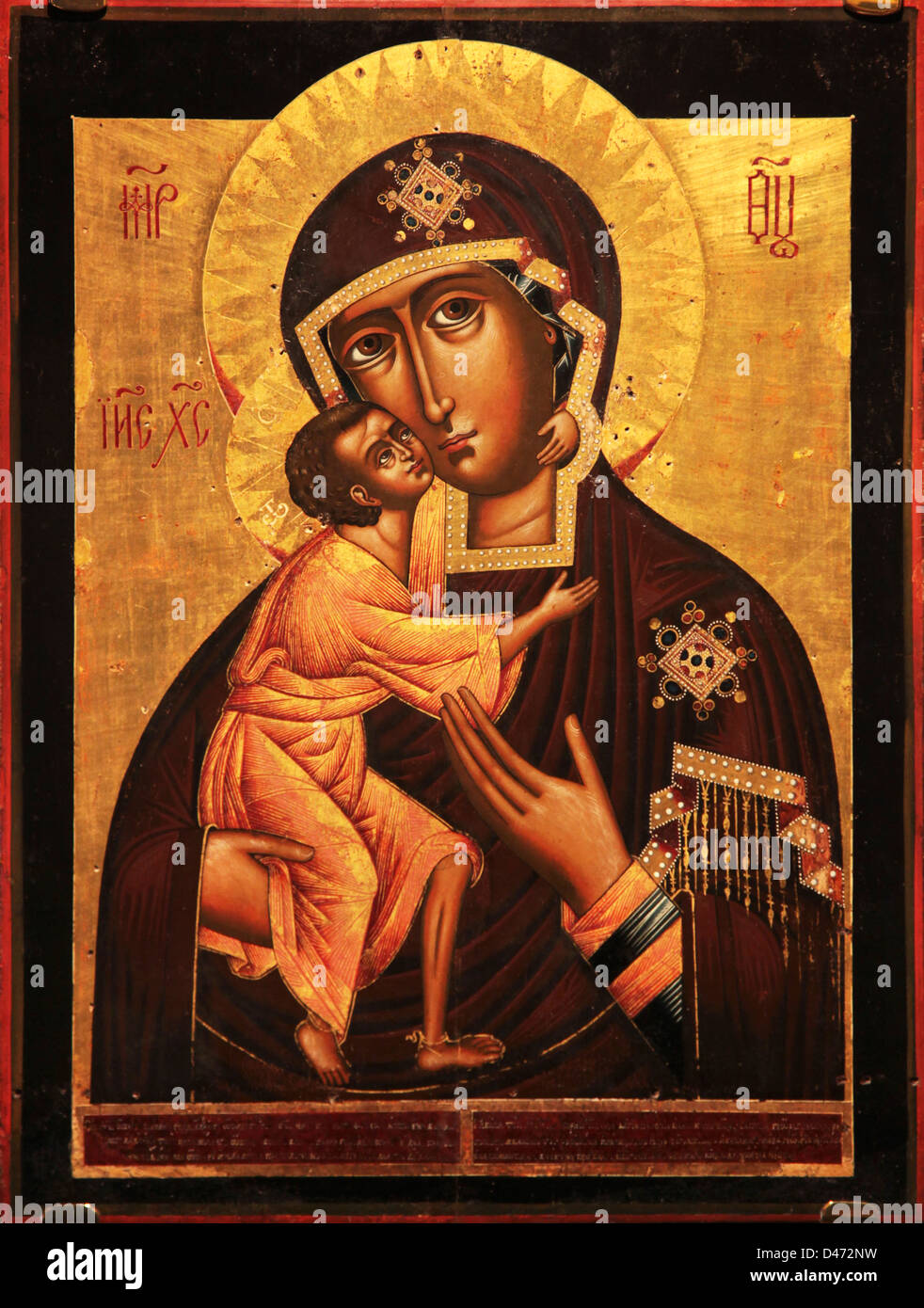 Icona ortodossa Madonna di San Theodor. XVIII ct. A Kostroma, Russia. Foto Stock