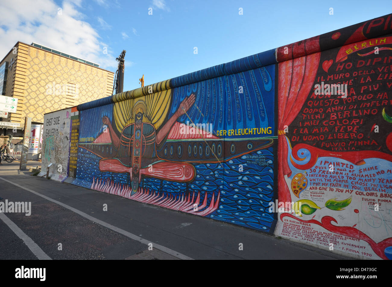Muro di Berlino, la East Side Gallery Foto Stock