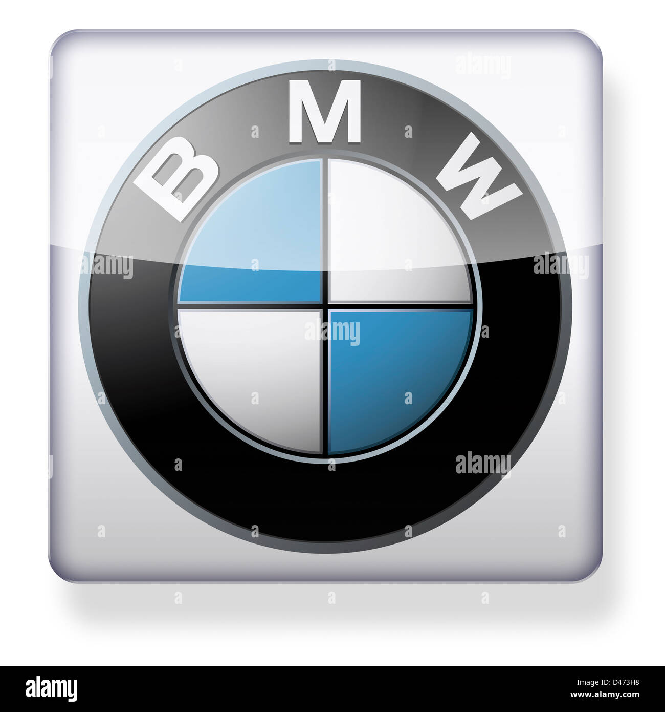 BMW logo come l'icona di un'app. Percorso di clipping incluso. Foto Stock