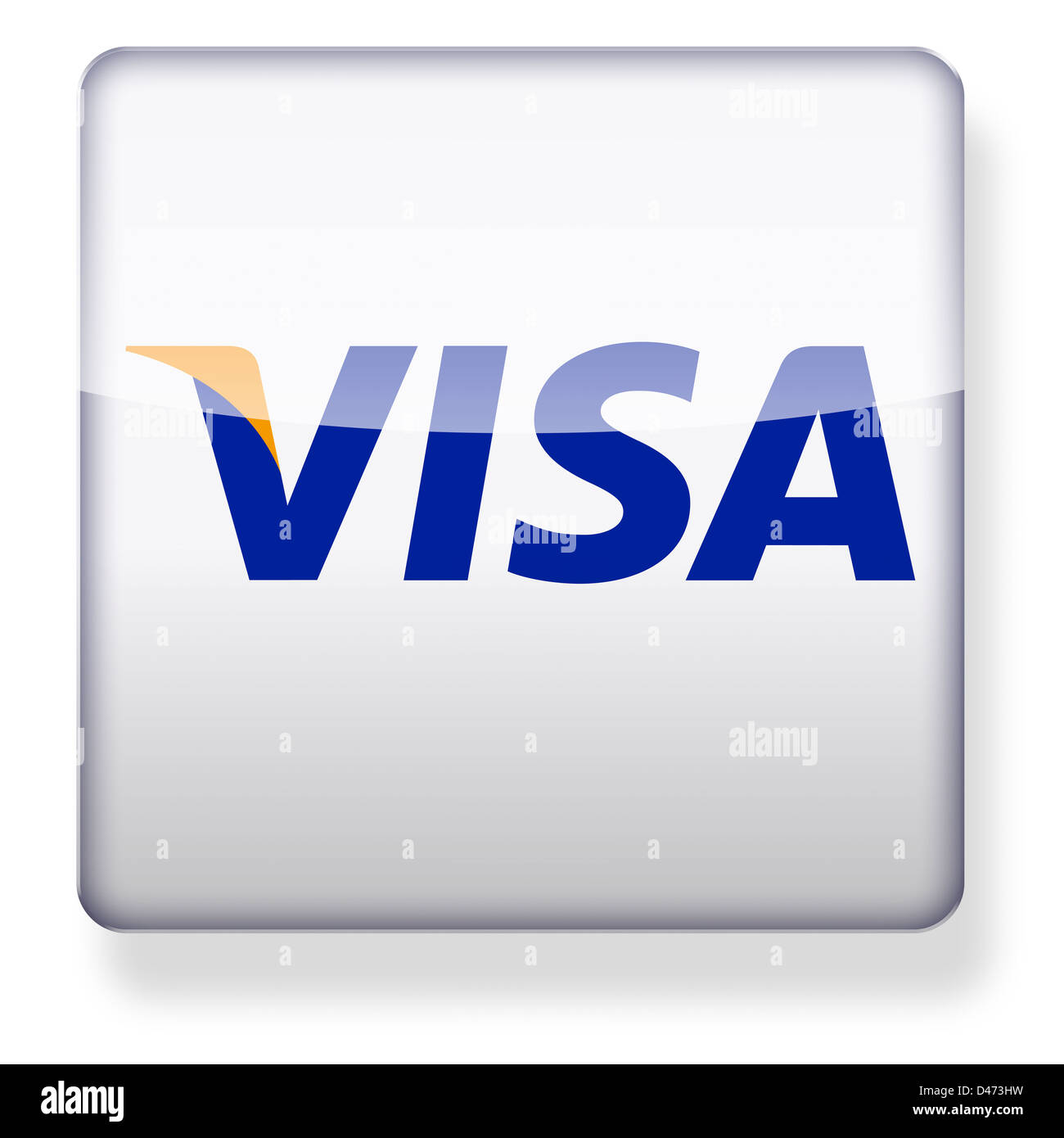 Logo Visa come l'icona di un'app. Percorso di clipping incluso. Foto Stock