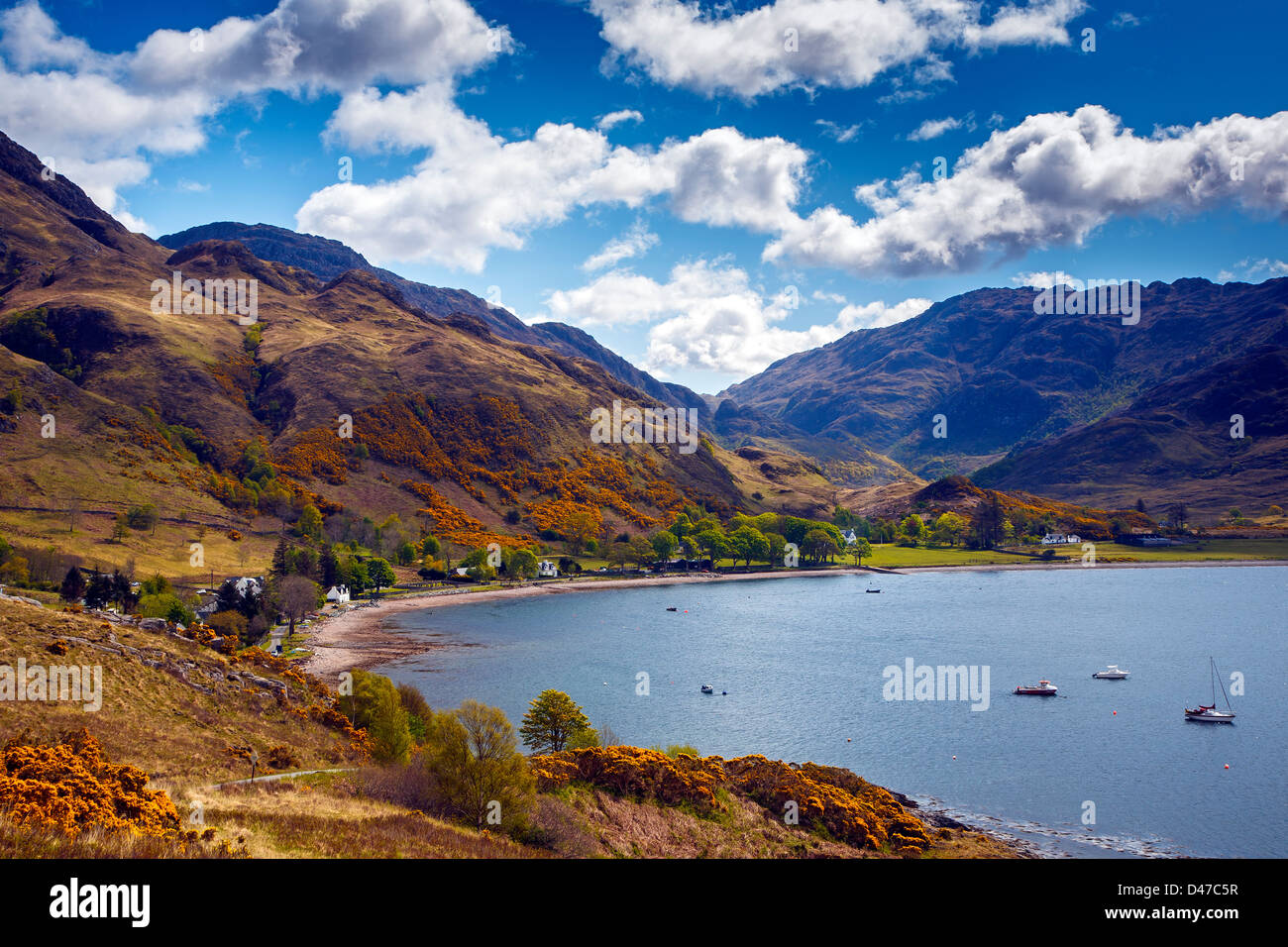 Arnisdale sulle rive di Loch Hourn, altopiani, Scotland Regno Unito Foto Stock