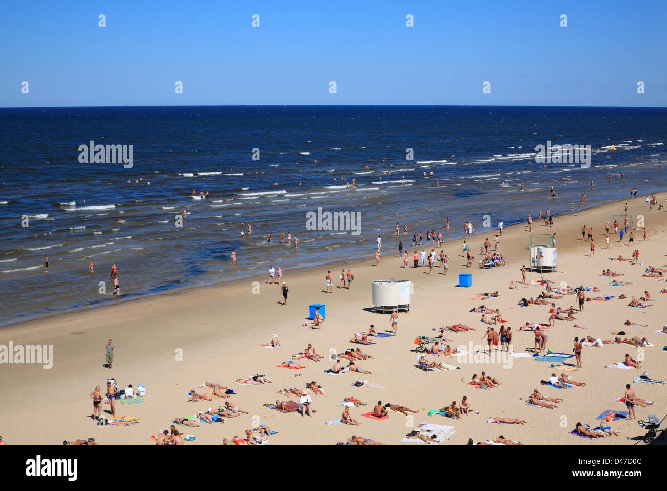 Spiaggia di Majori, Mar Baltico, Jurmala, Riga, Lettonia Foto Stock