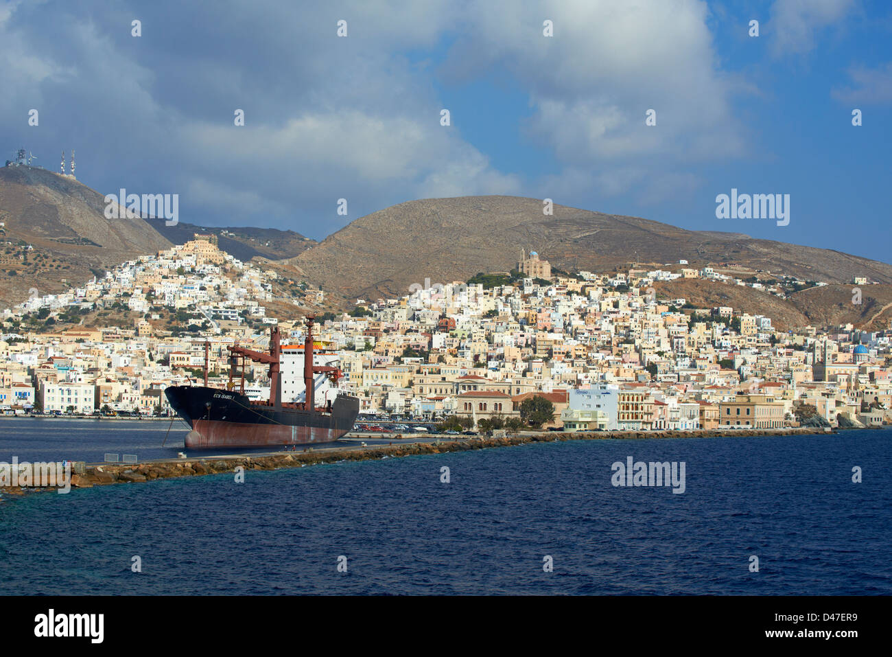 Grecia Cicladi, Syros Island, Ermoupoli Foto Stock