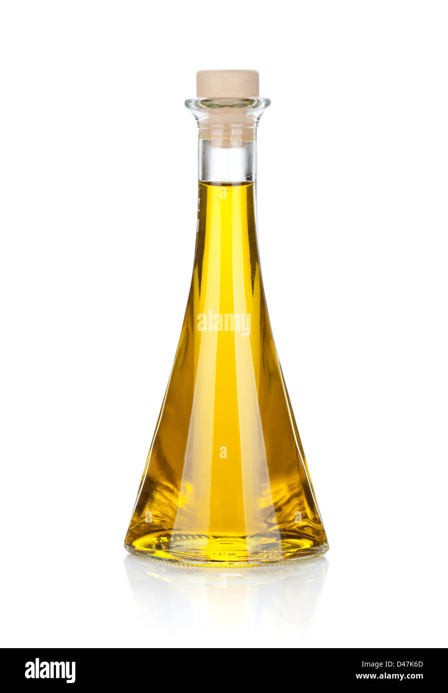Olio di oliva Bottiglia. Isolato su sfondo bianco Foto Stock