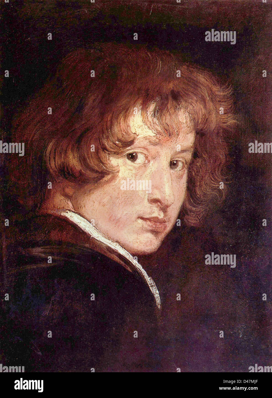 Selbstporträt Jugendliches (Self-portrait) da Anthony van Dyck. c. 1613-1614 Foto Stock