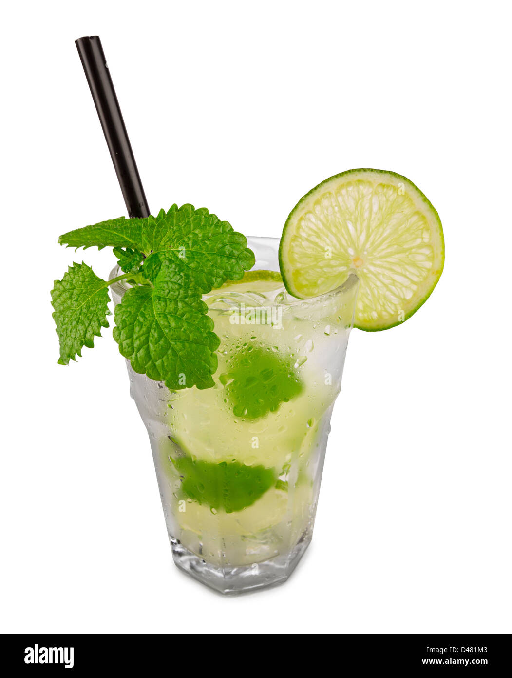 Cocktail mojito su sfondo bianco Foto Stock