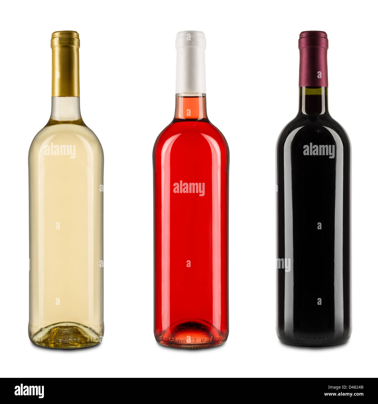 Set di bottiglie di vino Foto Stock