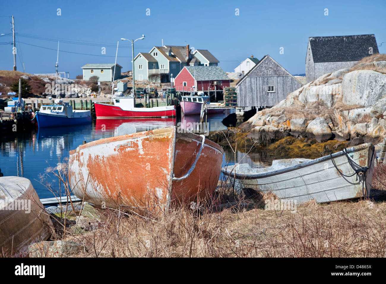 Il piccolo villaggio di pescatori e meta di turismo di Peggy's Cove, Nova Scotia, Canada. Foto Stock