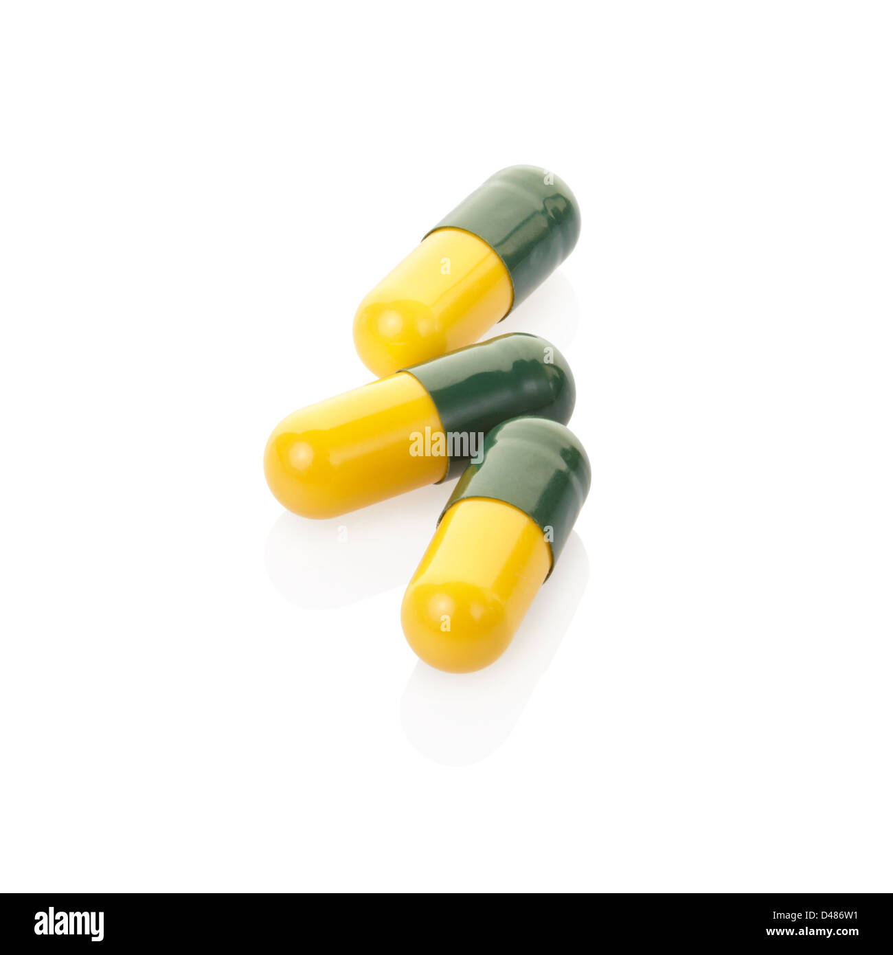 Pillola e colorato capsula medica Foto Stock